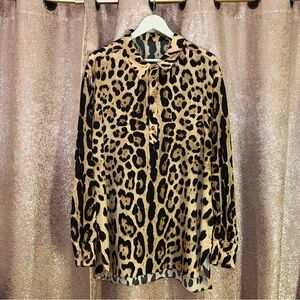 SER.O.YA Jaguar Print Evan Silk Blouse